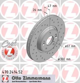 Гальмівний диск ZIMMERMANN 470241452 (фото 1)