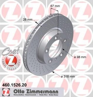 Гальмівний диск ZIMMERMANN 460152620