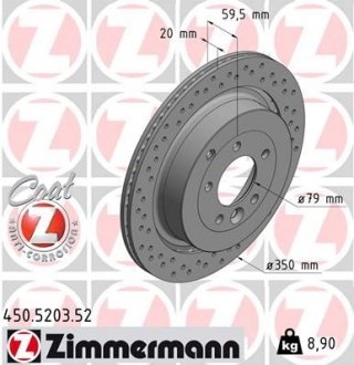 Гальмівний диск ZIMMERMANN 450520352