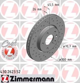 Гальмівний диск ZIMMERMANN 430262352 (фото 1)