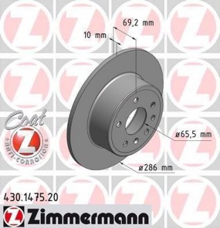 Гальмівний диск ZIMMERMANN 430147520