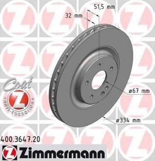 Гальмівний диск ZIMMERMANN 400364720