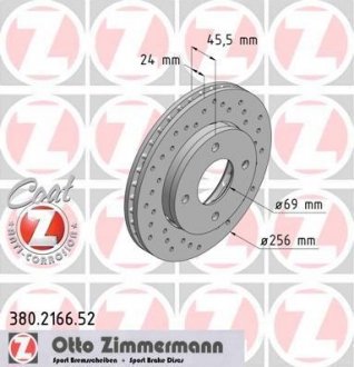 Гальмівний диск ZIMMERMANN 380216652