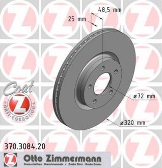 Гальмівний диск ZIMMERMANN 370308420