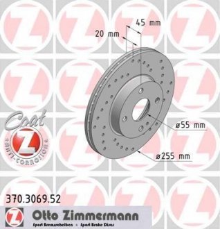 Гальмівний диск ZIMMERMANN 370306952