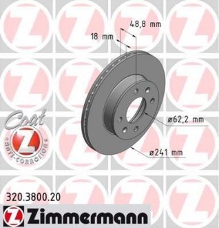 Гальмівний диск ZIMMERMANN 320380020