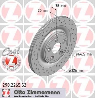 Гальмівний диск ZIMMERMANN 290226552