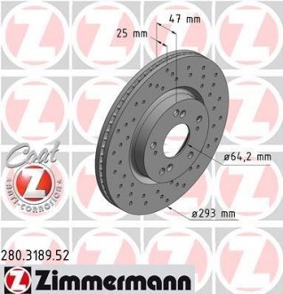 Гальмівний диск ZIMMERMANN 280318952