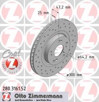 Гальмівний диск ZIMMERMANN 280316152