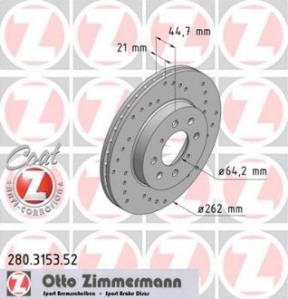 Гальмівний диск ZIMMERMANN 280315352
