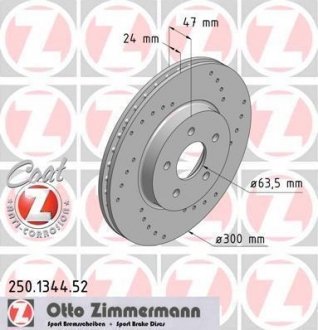 Гальмівний диск ZIMMERMANN 250134452 (фото 1)