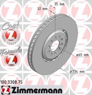 Гальмівний диск ZIMMERMANN 100330875 (фото 1)