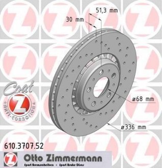Гальмівний диск ZIMMERMANN 610370752