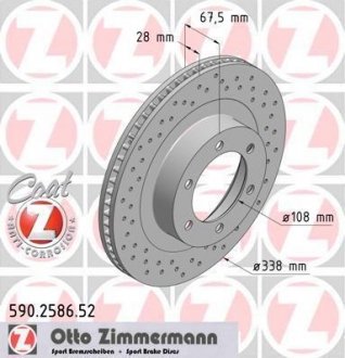 Гальмівний диск ZIMMERMANN 590258652 (фото 1)