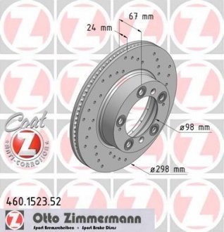 Гальмівний диск ZIMMERMANN 460152352