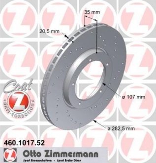 Гальмівний диск ZIMMERMANN 460101752