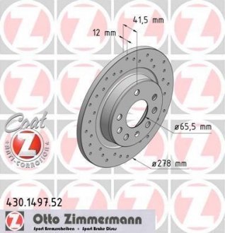 Гальмівний диск ZIMMERMANN 430149752