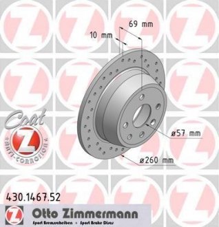 Гальмівний диск ZIMMERMANN 430146752