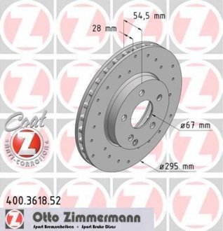 Гальмівний диск ZIMMERMANN 400361852