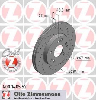 Гальмівний диск ZIMMERMANN 400140552