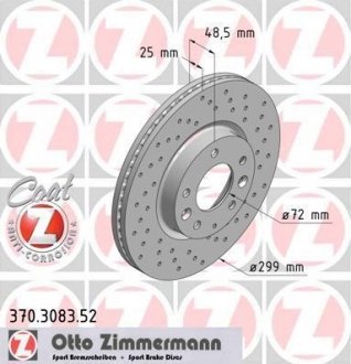 Гальмівний диск ZIMMERMANN 370308352
