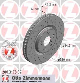 Гальмівний диск ZIMMERMANN 280317852 (фото 1)