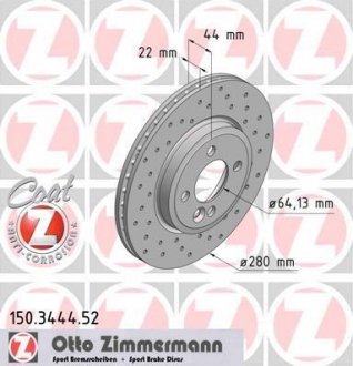 Гальмівний диск ZIMMERMANN 150344452