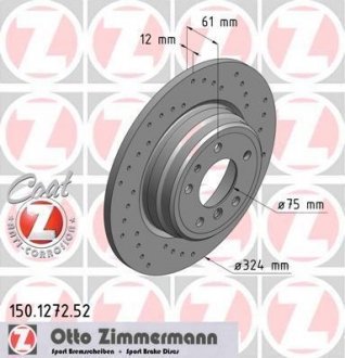 Гальмівний диск ZIMMERMANN 150127252 (фото 1)