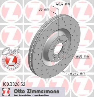 Гальмівний диск ZIMMERMANN 100332652