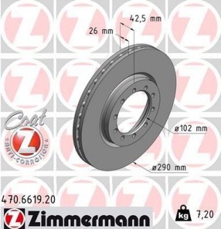 Гальмівний диск ZIMMERMANN 470661920 (фото 1)