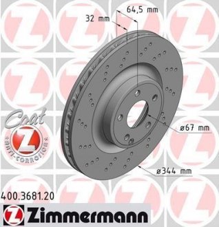 Гальмівний диск ZIMMERMANN 400368120 (фото 1)