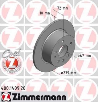 Гальмівний диск ZIMMERMANN 400140920 (фото 1)
