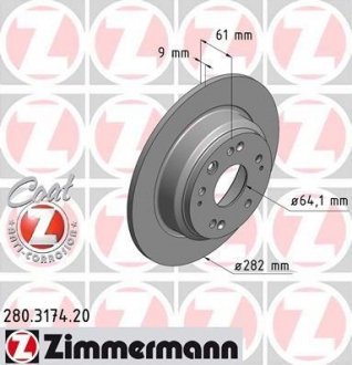 Гальмівний диск ZIMMERMANN 280317420 (фото 1)