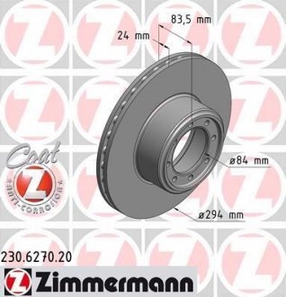 Гальмівний диск ZIMMERMANN 230627020