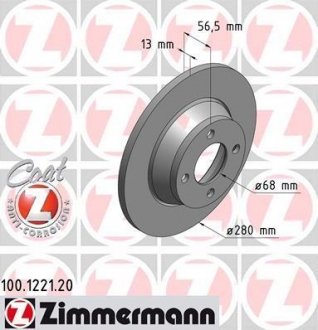 Гальмівний диск ZIMMERMANN 100122120 (фото 1)