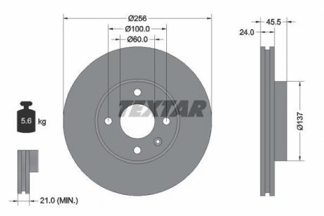 Гальмівний диск TEXTAR 92241400 (фото 1)