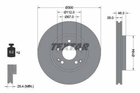 Гальмівний диск TEXTAR 92106003