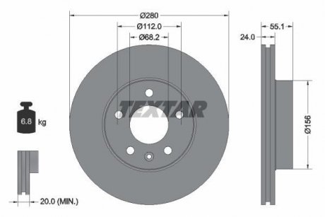 Гальмівний диск TEXTAR 92083803 (фото 1)