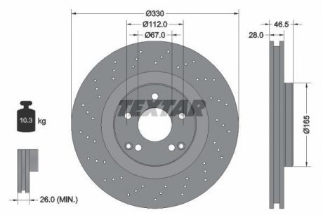 Гальмівний диск TEXTAR 92119805 (фото 1)