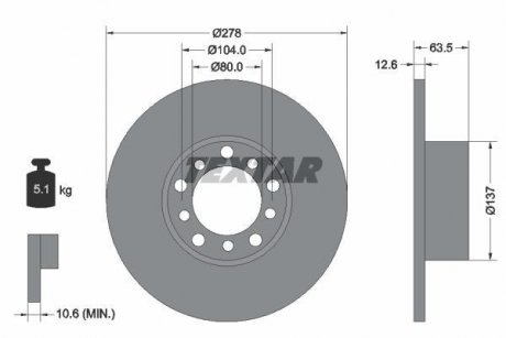 Гальмівний диск TEXTAR 92009500 (фото 1)