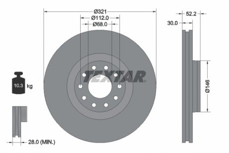 Гальмівний диск TEXTAR 92154703 (фото 1)