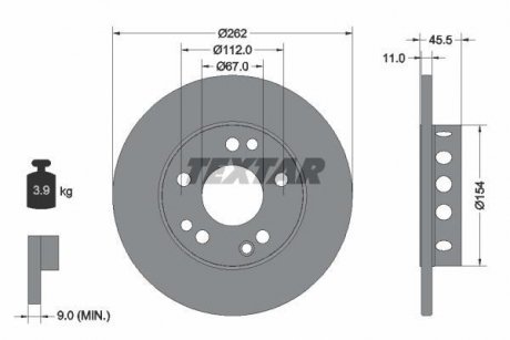 Гальмівний диск TEXTAR 92027403 (фото 1)