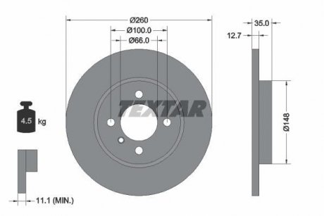 Гальмівний диск TEXTAR 92026400