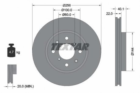 Гальмівний диск TEXTAR 92232803 (фото 1)