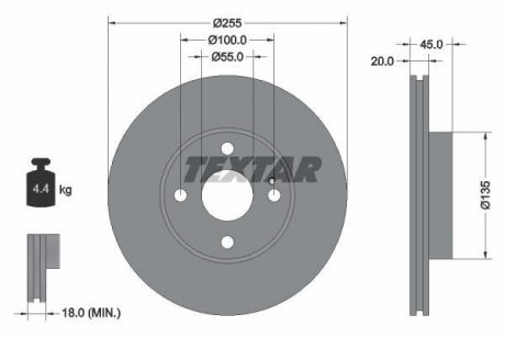 Гальмівний диск TEXTAR 92096800
