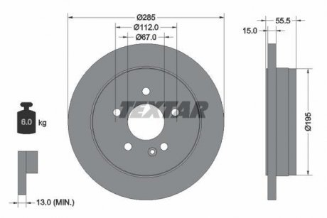 Гальмівний диск TEXTAR 92090003