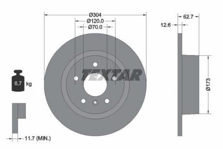 Гальмівний диск TEXTAR 92095203 (фото 1)