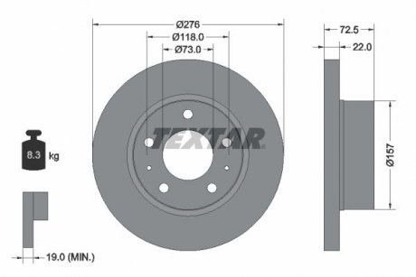 Гальмівний диск TEXTAR 93104603 (фото 1)