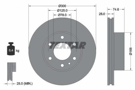 Гальмівний диск TEXTAR 92155900