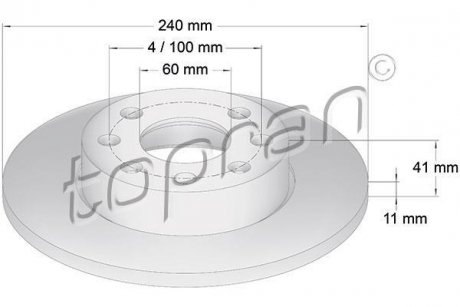 Гальмівний диск TOPRAN / HANS PRIES 206122 (фото 1)